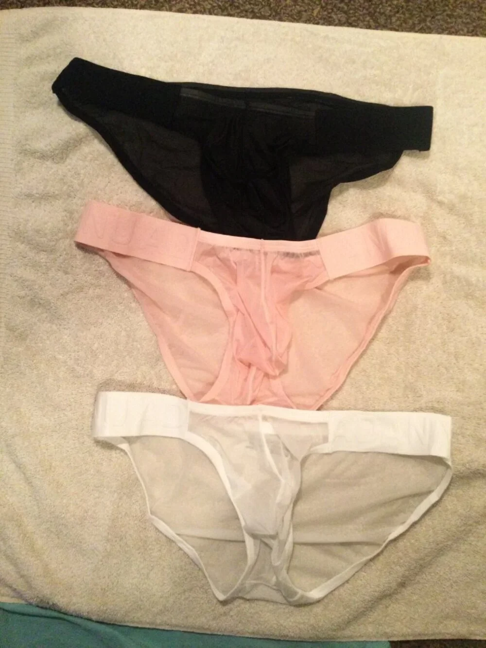 Adannu Sheer Briefs 3-Pack*Pouch*Black Pink White*Size 34*Sexy*Gay Underwear